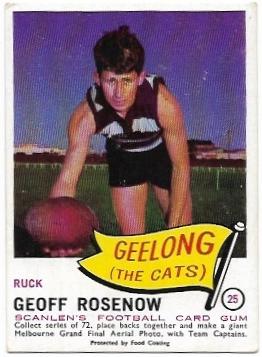 1966 VFL Scanlens (25) Geoff Rosenow Geelong *