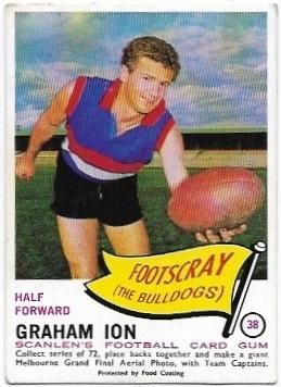 1966 VFL Scanlens (38) Graham Ion Footscray *