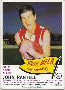 1966 VFL Scanlens (63) John Rantell South Melbourne *