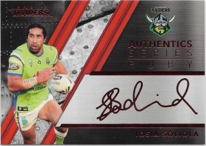 2019 NRL TRADERS Authentics Ruby Signature Card Kenneath Bromwich Storm ASR7