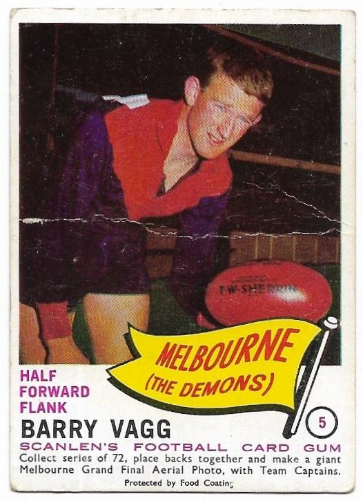 1966 VFL Scanlens (5) Barry Vagg Melbourne