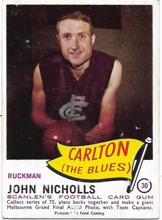 1966 VFL Scanlens (30) John Nicholls Carlton