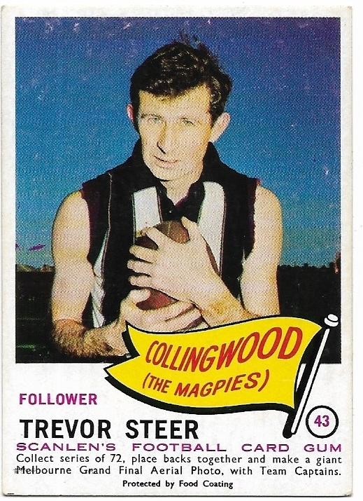 1966 VFL Scanlens (43) Trevor Steer Collingwood