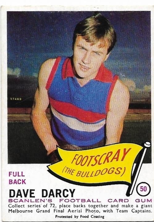 1966 VFL Scanlens (50) Dave Darcy Footscray