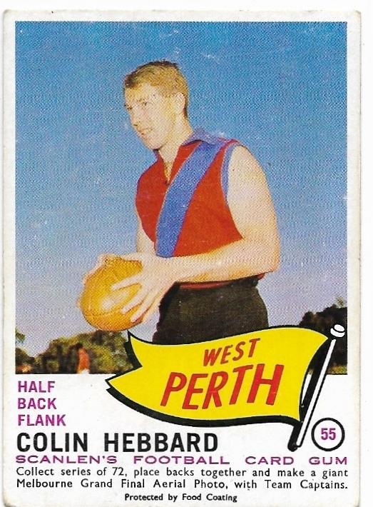1966 VFL Scanlens (55) Colin Hebbard West Perth