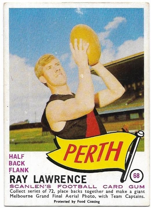 1966 VFL Scanlens (68) Ray Lawrence Perth