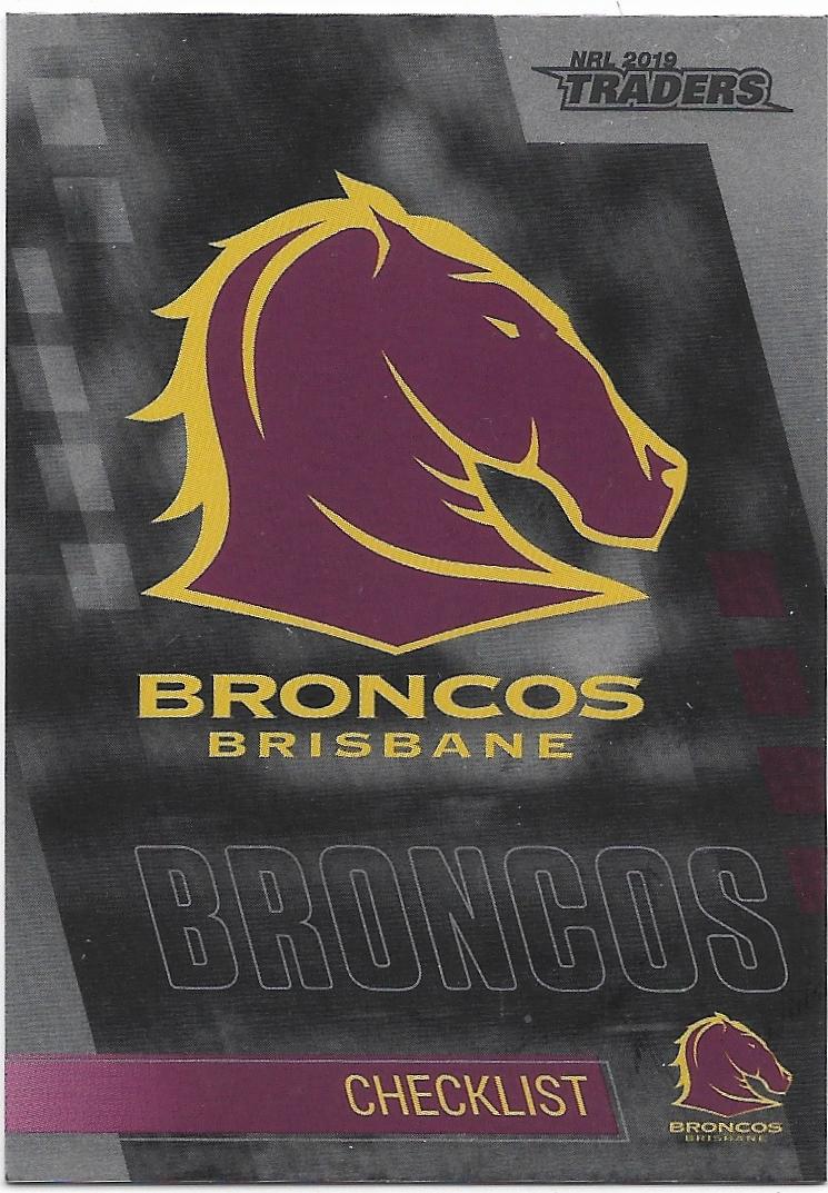 2019 Traders Platinum Parallel Checklist Logo (PS001) Broncos