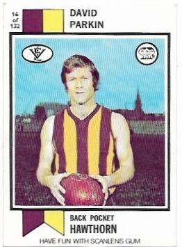 1974 VFL Scanlens (16) David Parkin Hawthorn *