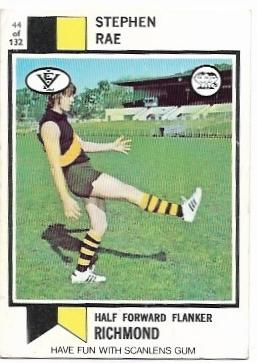 1974 VFL Scanlens (44) Stephen Rae Richmond *