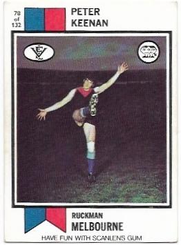 1974 VFL Scanlens (78) Peter Keenan Melbourne *