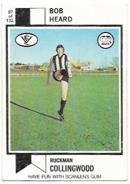 1974 VFL Scanlens (87) Bob Heard Collingwood *