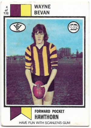1974 VFL Scanlens (4) Wayne Bevan Hawthorn