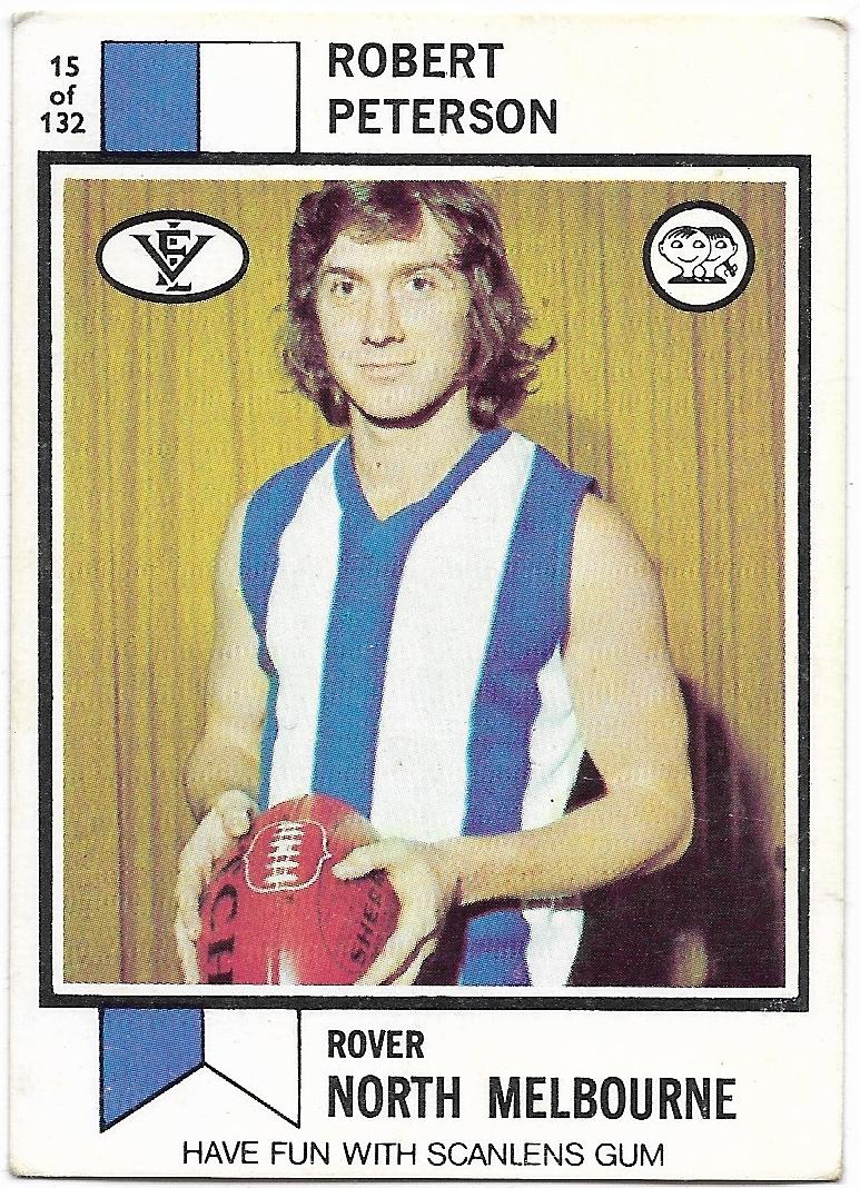 1974 VFL Scanlens (15) Robert Peterson North Melbourne