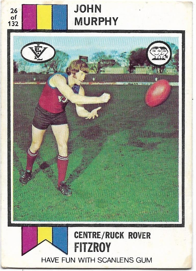 1974 VFL Scanlens (26) John Murphy Fitzroy