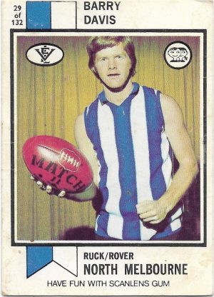 1974 VFL Scanlens (29) Barry Davis North Melbourne