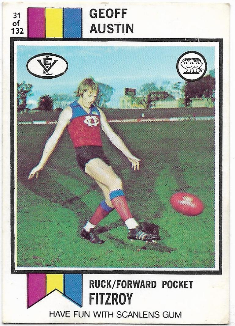 1974 VFL Scanlens (31) Geoff Austin Fitzroy