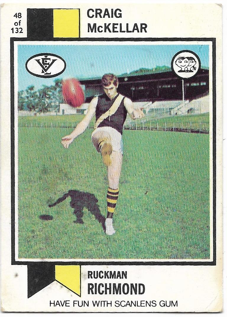 1974 VFL Scanlens (48) Craig McKellar Richmond
