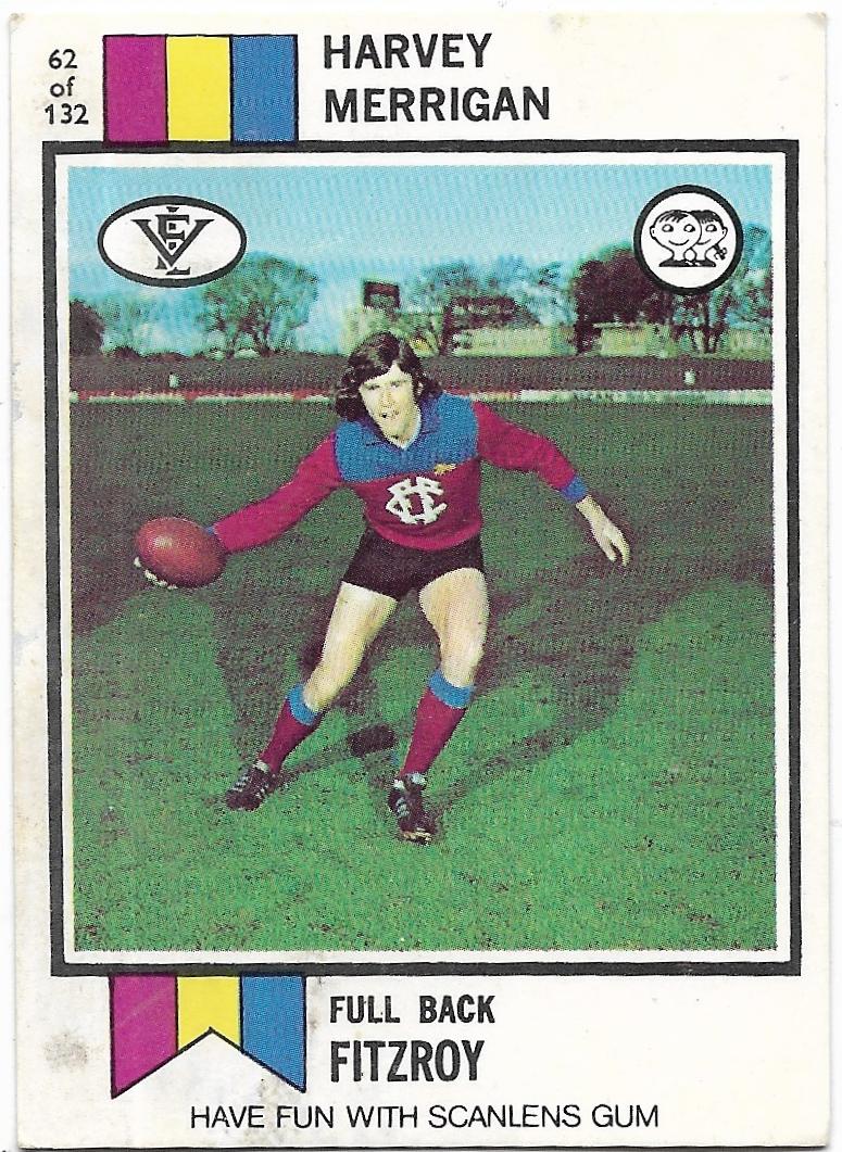 1974 VFL Scanlens (62) Harvey Merrigan Fitzroy