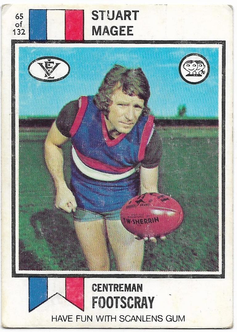1974 VFL Scanlens (65) Stuart Magee Footscray