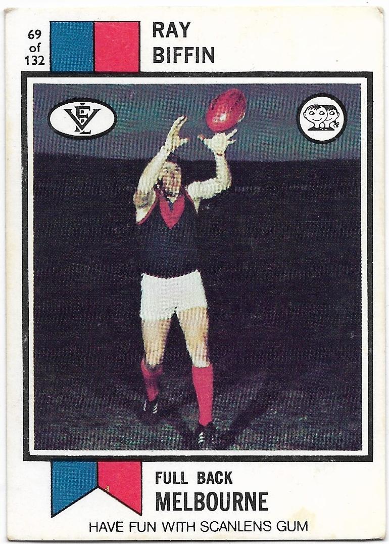 1974 VFL Scanlens (69) Ray Biffin Melbourne