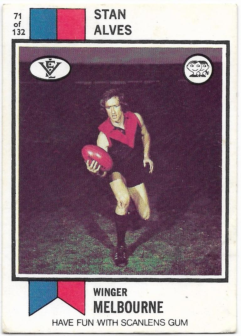1974 VFL Scanlens (71) Stan Alves Melbourne