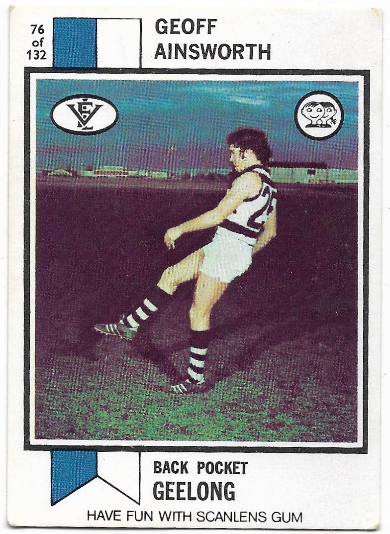 1974 VFL Scanlens (76) Geoff Ainsworth Geelong