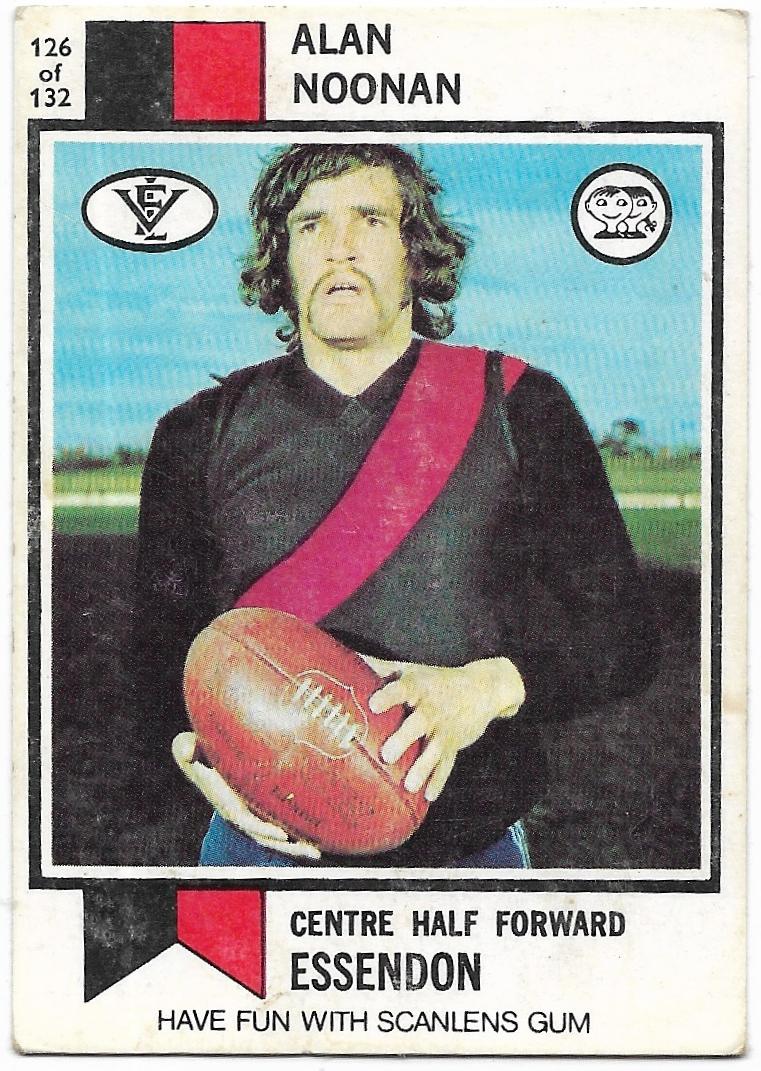 1974 VFL Scanlens (126) Alan Noonan Essendon