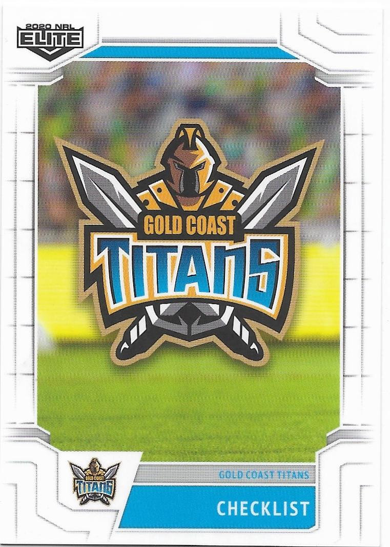 2020 Nrl Elite Base Card (037) CHECKLIST) Titans