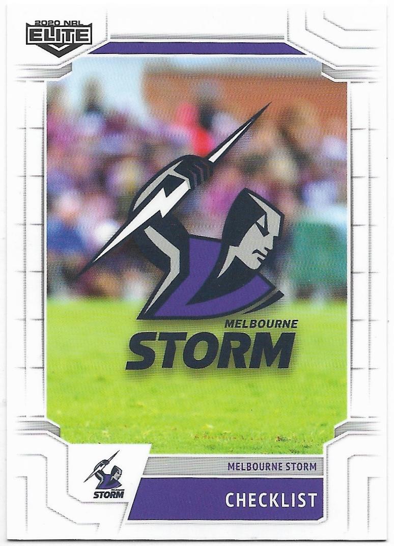 2020 Nrl Elite Base Card (055) CHECKLIST Storm