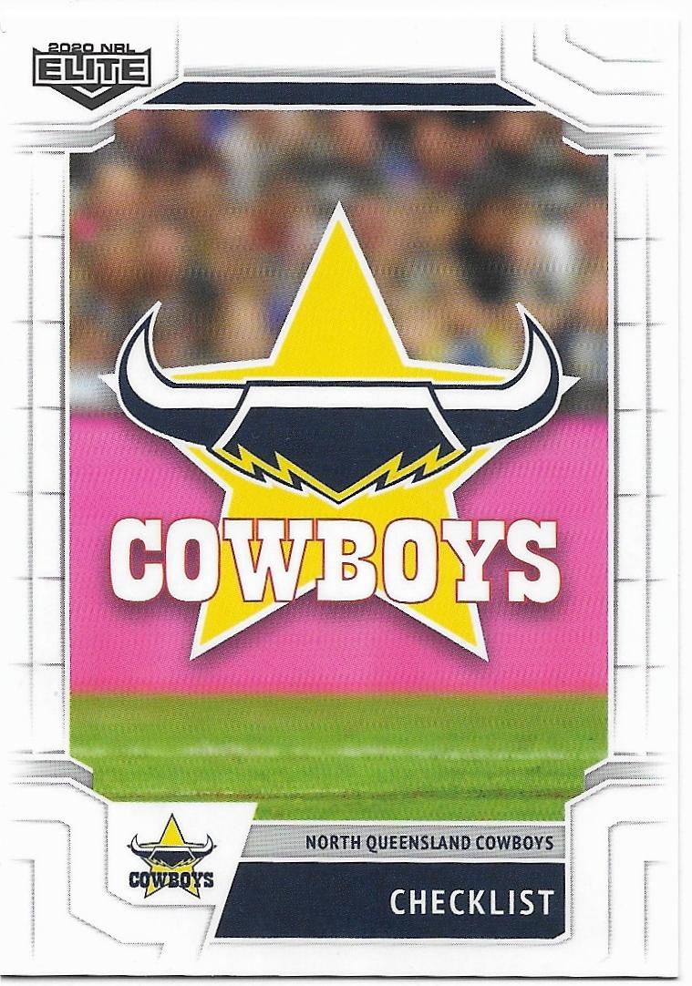 2020 Nrl Elite Base Card (073) CHECKLIST Cowboys