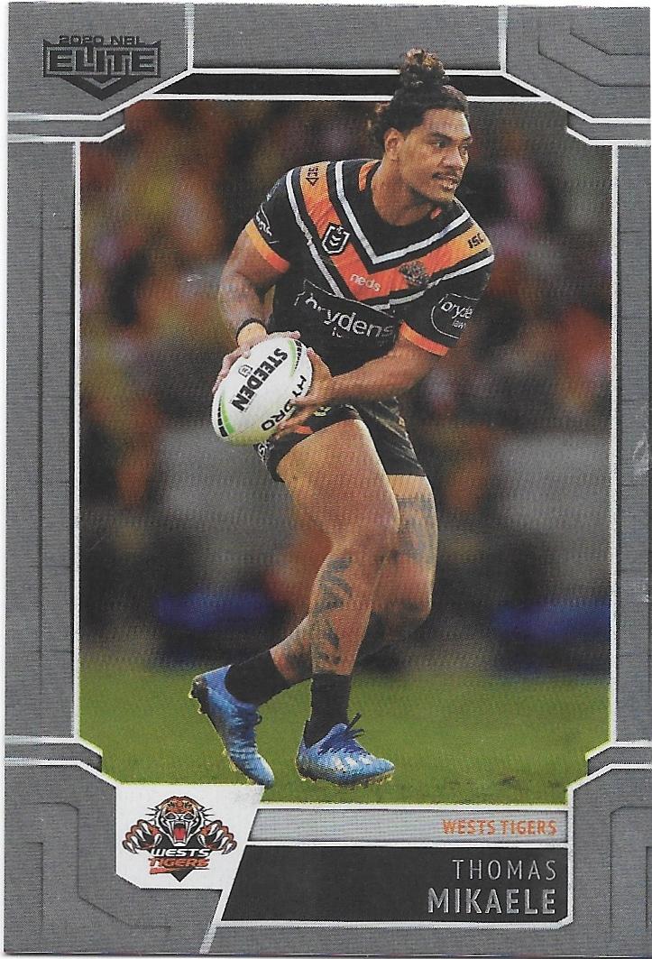 2020 Nrl Elite Silver Special Parallel (SS141) Thomas Mikaele Wests Tigers