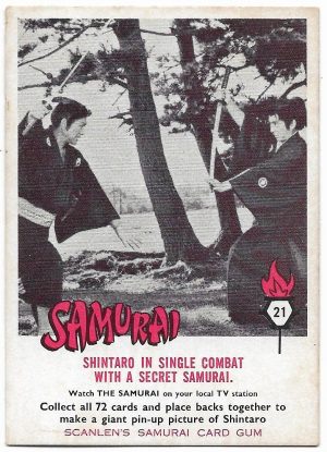 1964 Scanlens Samurai (21) Shintaro In Single Combat With A Secret Samurai