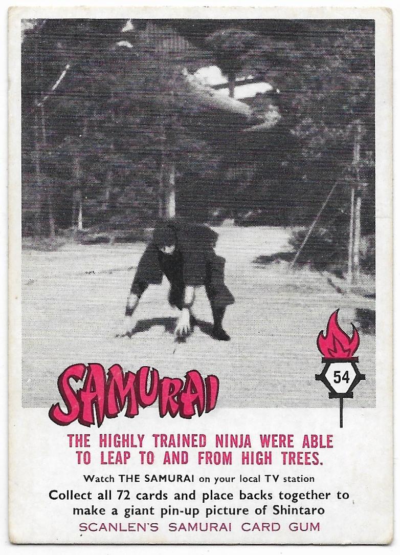 1964 Scanlens Samurai (54) The Highly Trained Ninja Were Able To Leap To And From High Trees