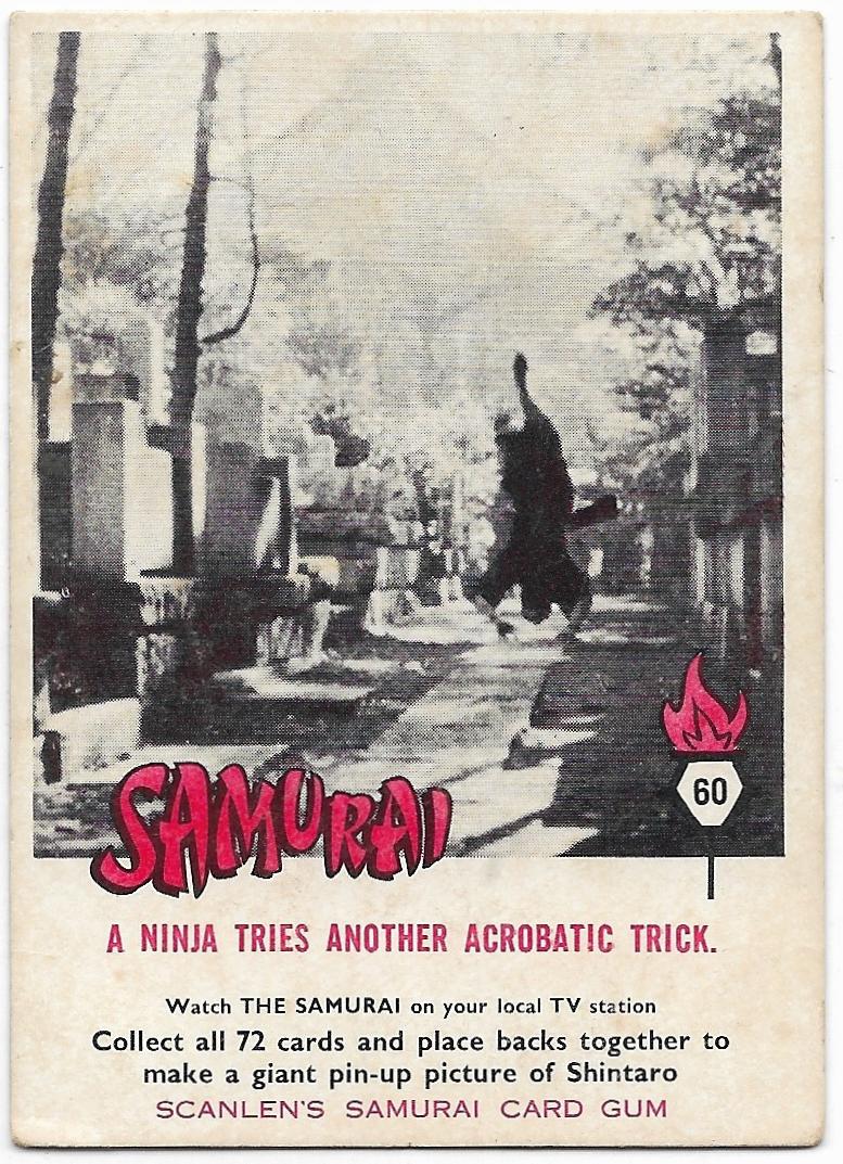 1964 Scanlens Samurai (60) A Ninja Tries Another Acrobatic Trick