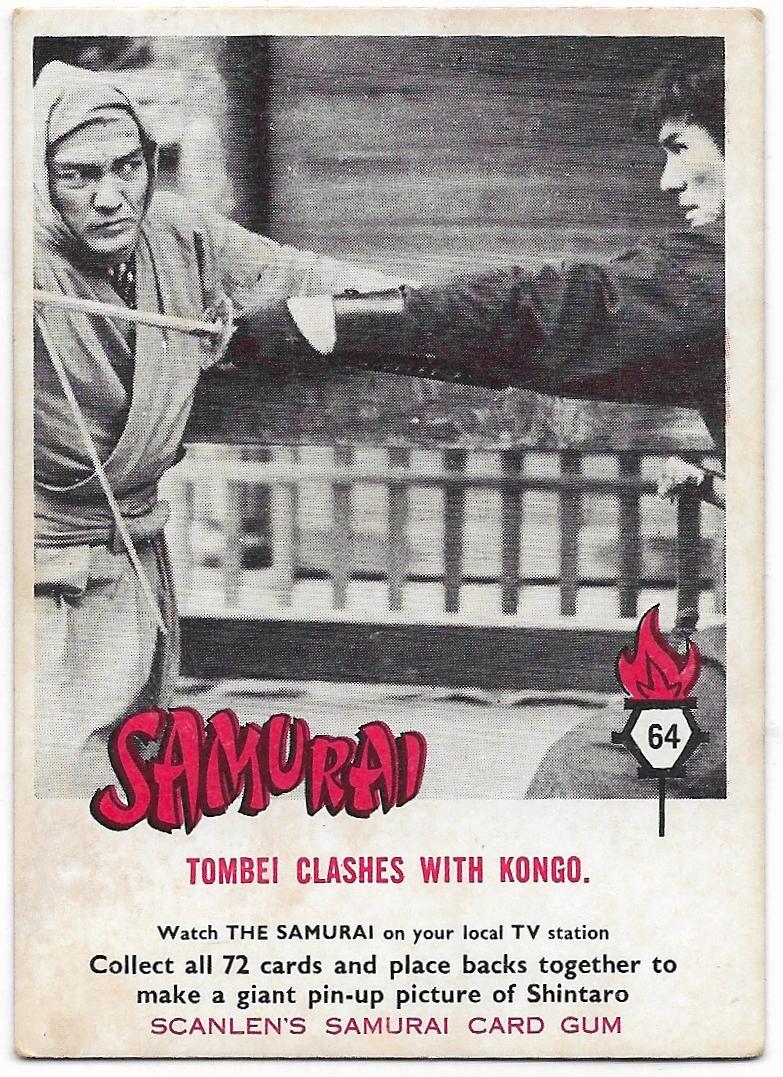 1964 Scanlens Samurai (64) Tombi Clashes With Knogo