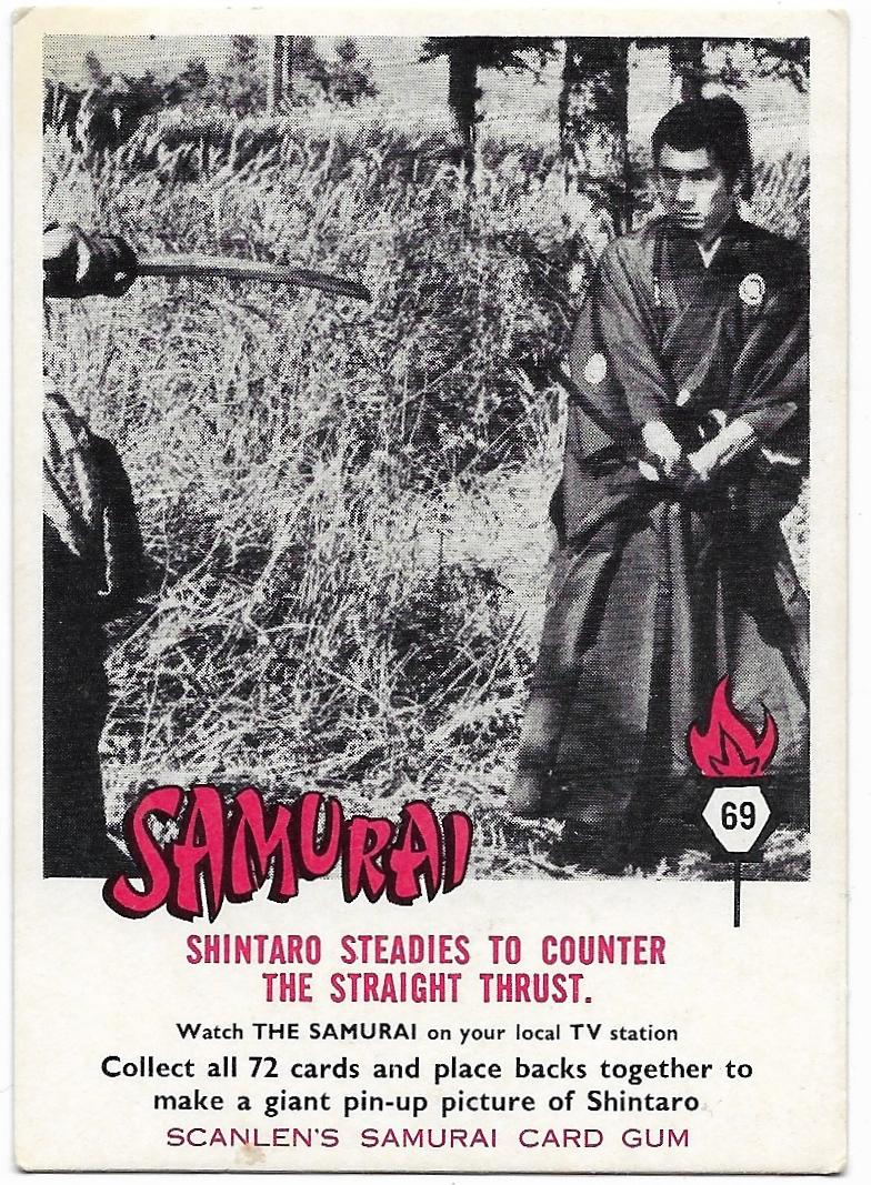 1964 Scanlens Samurai (69) Shinatro Steadies To Counter The Straight Thrust