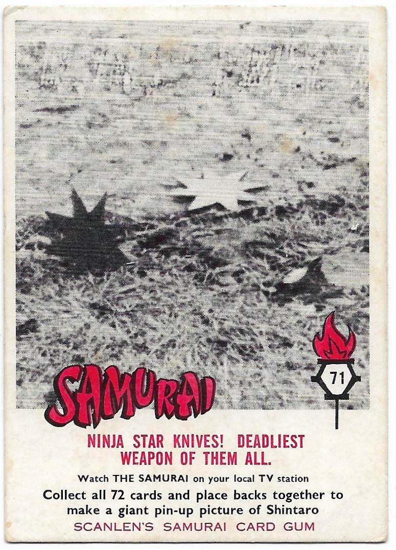 1964 Scanlens Samurai (71) Ninja Star Knives! Deadliest Weapon Of Them All