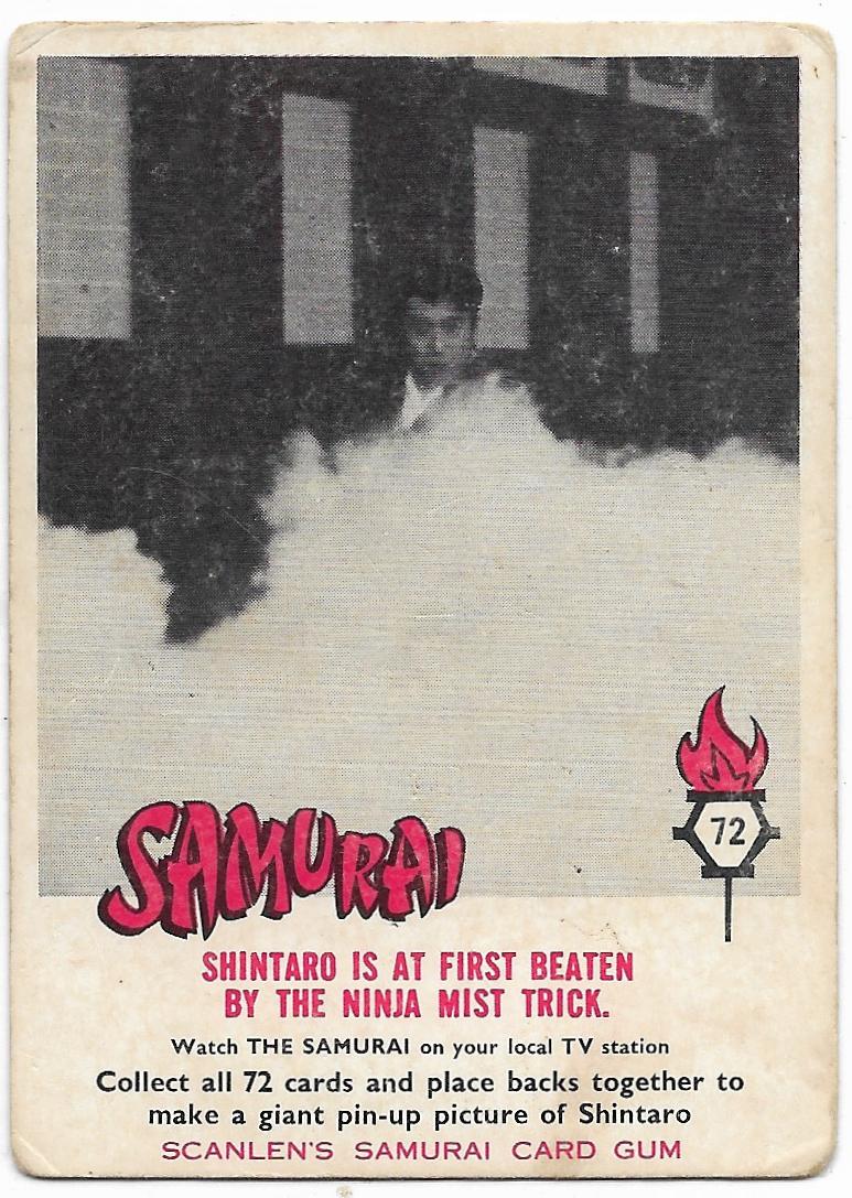 1964 Scanlens Samurai (72) Shintaro Is At First Beaten By The Ninja Mist Trick