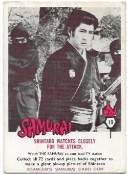 1964 Scanlens Samurai (19) Shintaro Watches Closely For The Attack