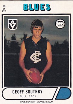 1976 VFL Scanlens (18) Geoff SOUTHBY Carlton
