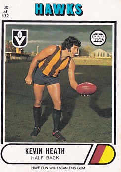 1976 VFL Scanlens (30) Kevin HEATH Hawthorn
