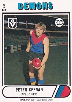 1976 VFL Scanlens (40) Peter KEENAN Melbourne