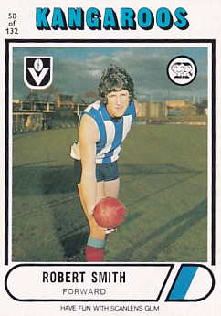 1976 VFL Scanlens (58) Robert SMITH North Melbourne