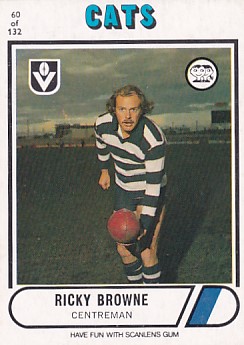 1976 VFL Scanlens (60) Ricky BROWNE Geelong