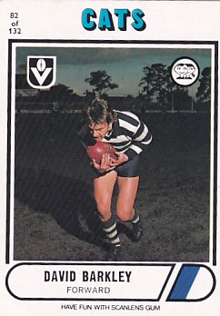 1976 VFL Scanlens (82) David BARKLEY Geelong