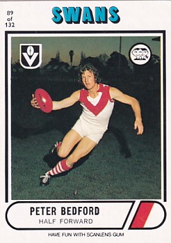 1976 VFL Scanlens (89) Peter BEDFORD South Melbourne