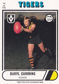 1976 VFL Scanlens (94) Daryl CUMMING Richmond