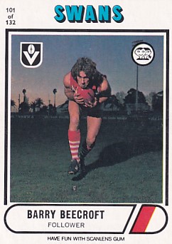 1976 VFL Scanlens (101) Barry BEECROFT South Melbourne