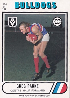 1976 VFL Scanlens (104) Greg PARKE Footscray