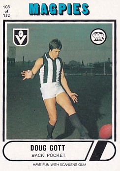 1976 VFL Scanlens (108) Doug GOTT Collingwood